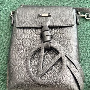 Valentino Black Embossed Crossbody Bag